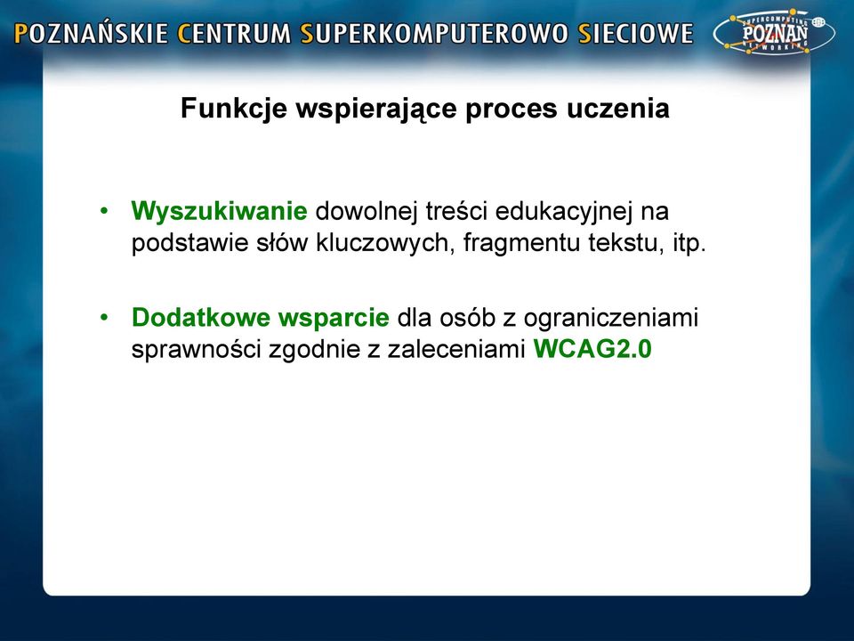 kluczowych, fragmentu tekstu, itp.
