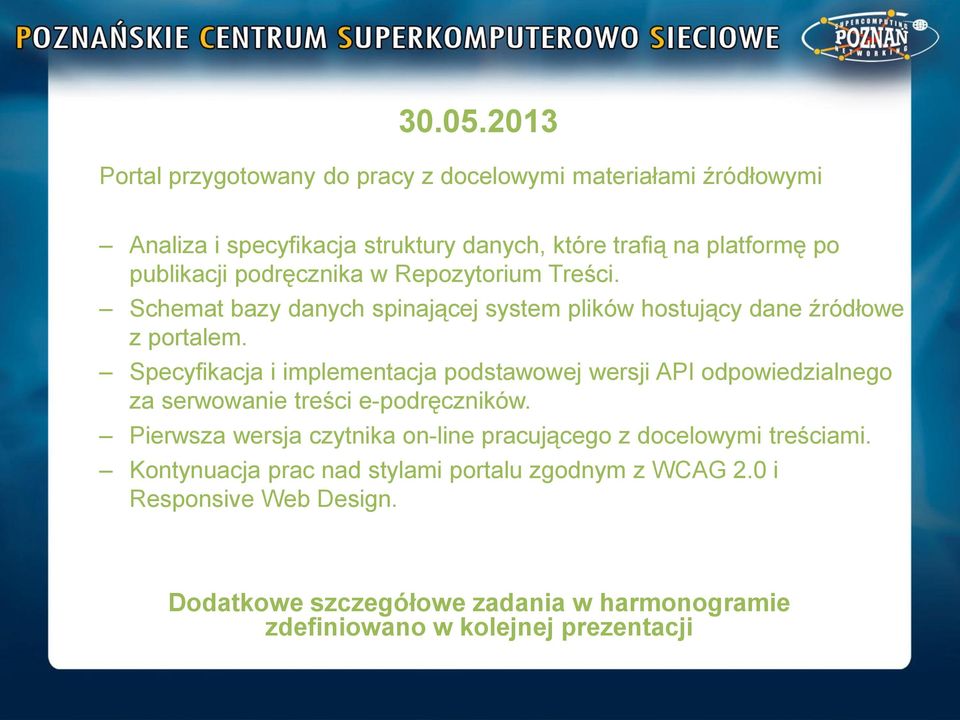 podręcznika w Repozytorium Treści. Schemat bazy danych spinającej system plików hostujący dane źródłowe z portalem.