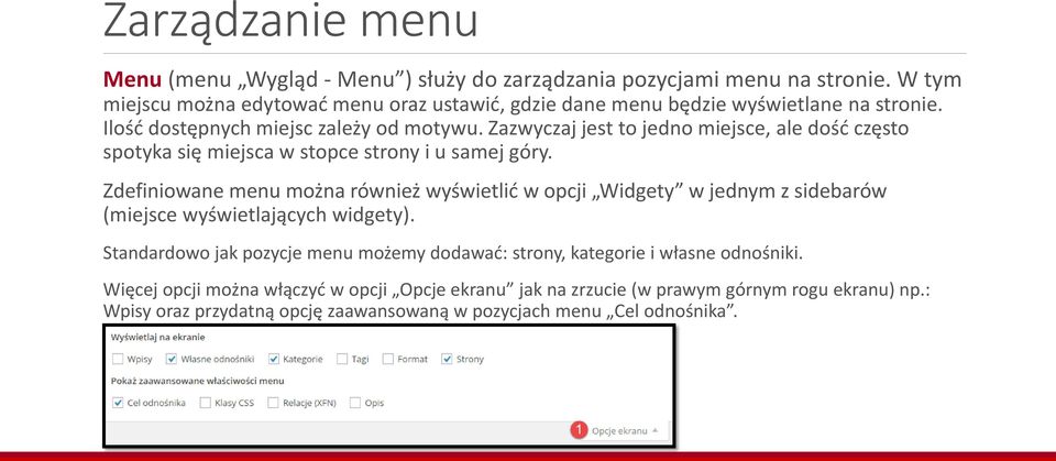 Zazwyczaj jest to jedno miejsce, ale dość często spotyka się miejsca w stopce strony i u samej góry.