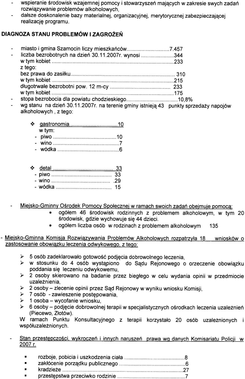 wynosi 344 w tym kobiet 233 z tego: bez prawa do zasifku 310 w tym kobiet 215 dfugotrwale bezrobotni pow.