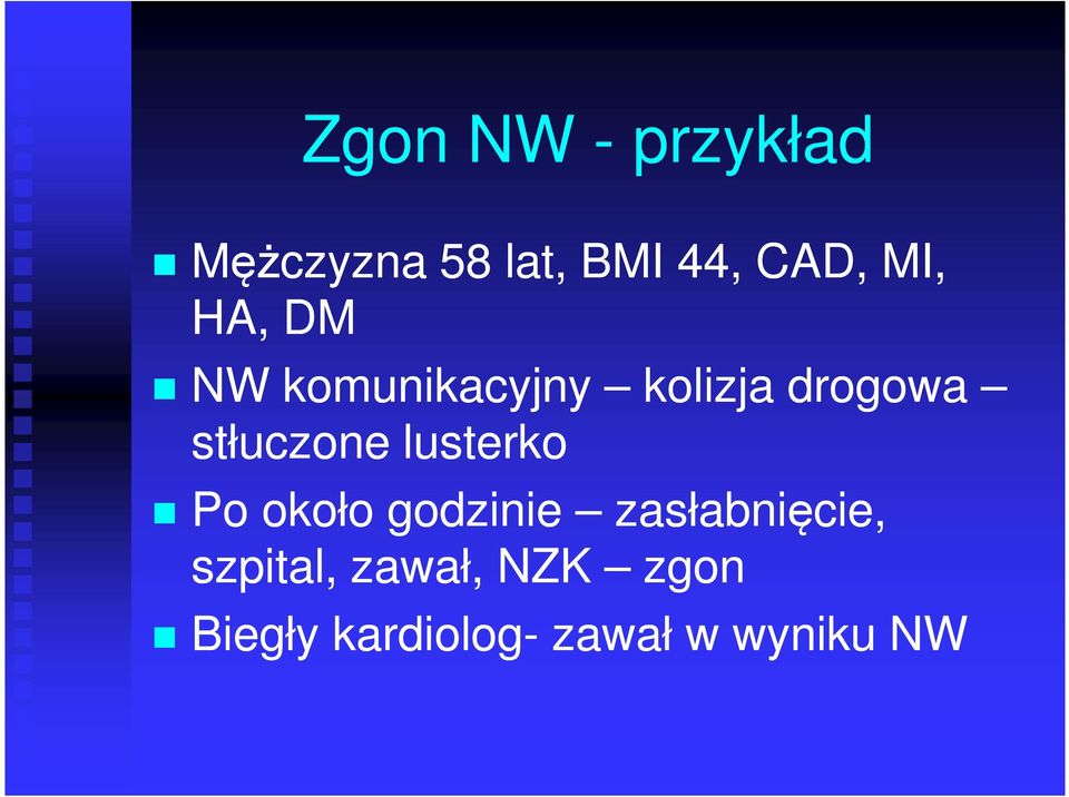 stłuczone lusterko Po około godzinie zasłabnięcie,