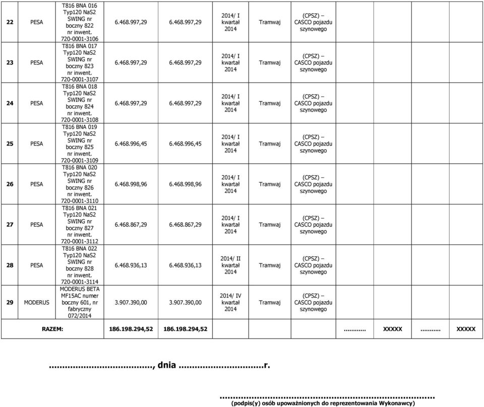 MODERUS BETA MF15AC numer bocz 601, nr fabrycz 072/ 6.468.996,45 6.468.996,45 6.468.998,96 6.468.998,96 6.468.867,29 6.468.867,29 6.468.936,13 6.468.936,13 3.907.