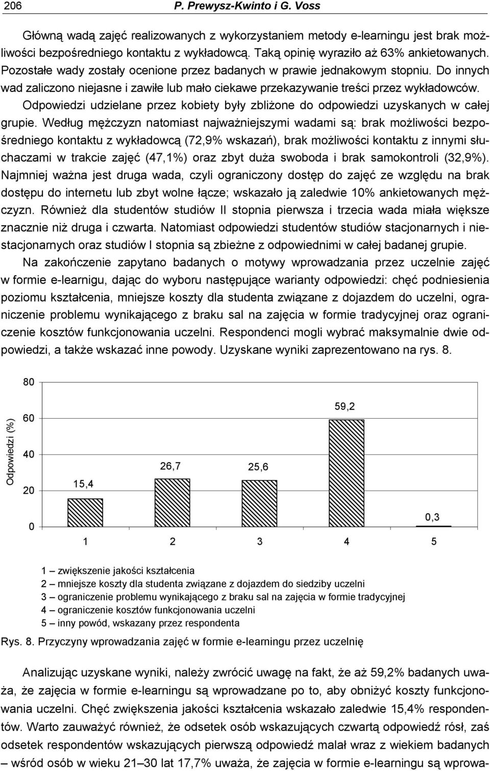 Odpowiedzi udzielane przez kobiety były zbliżone do odpowiedzi uzyskanych w całej grupie.