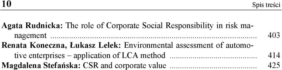 .. 403 Renata Koneczna, Łukasz Lelek: Environmental assessment of