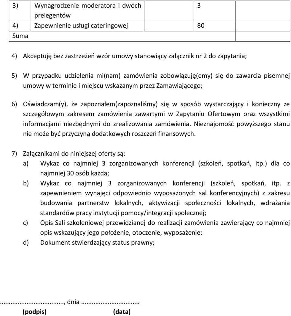 konieczny ze szczegółowym zakresem zamówienia zawartymi w Zapytaniu Ofertowym oraz wszystkimi informacjami niezbędnymi do zrealizowania zamówienia.