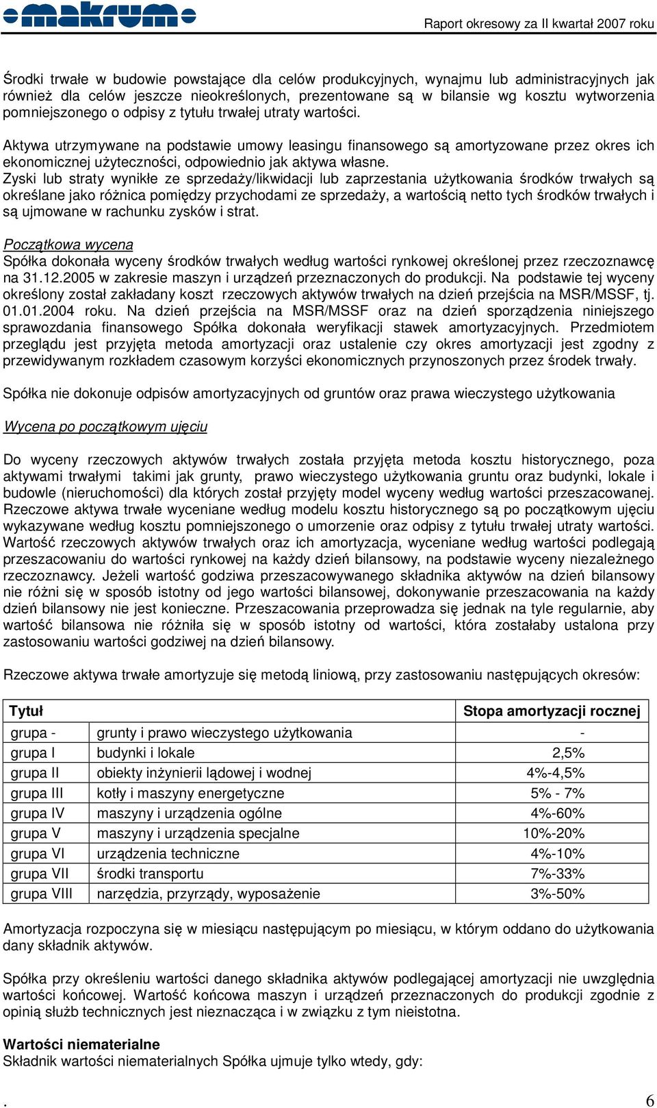 Zyski lub straty wynikłe ze sprzedaŝy/likwidacji lub zaprzestania uŝytkowania środków trwałych są określane jako róŝnica pomiędzy przychodami ze sprzedaŝy, a wartością netto tych środków trwałych i