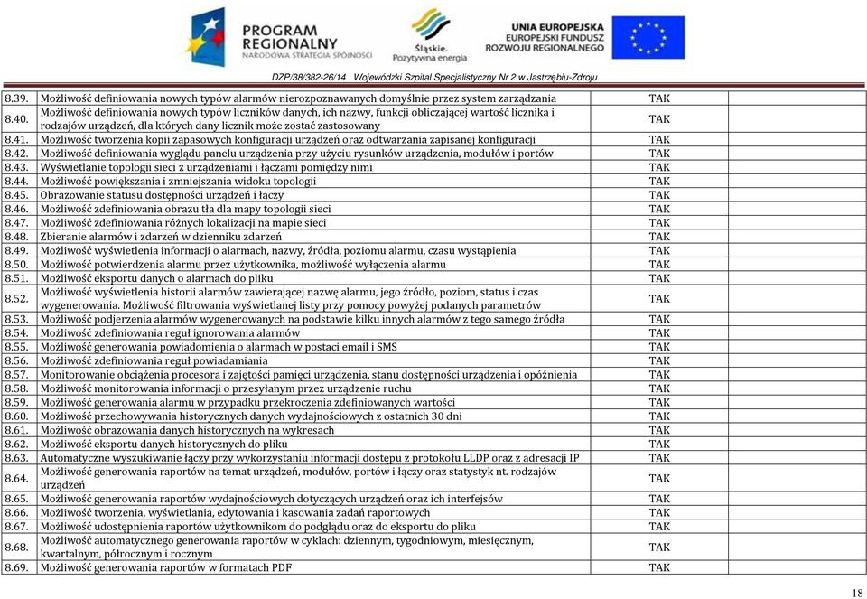 Możliwość definiowania wyglądu panelu urządzenia przy użyciu rysunków urządzenia, modułów i portów 8.43. Wyświetlanie topologii sieci z urządzeniami i łączami pomiędzy nimi 8.44.