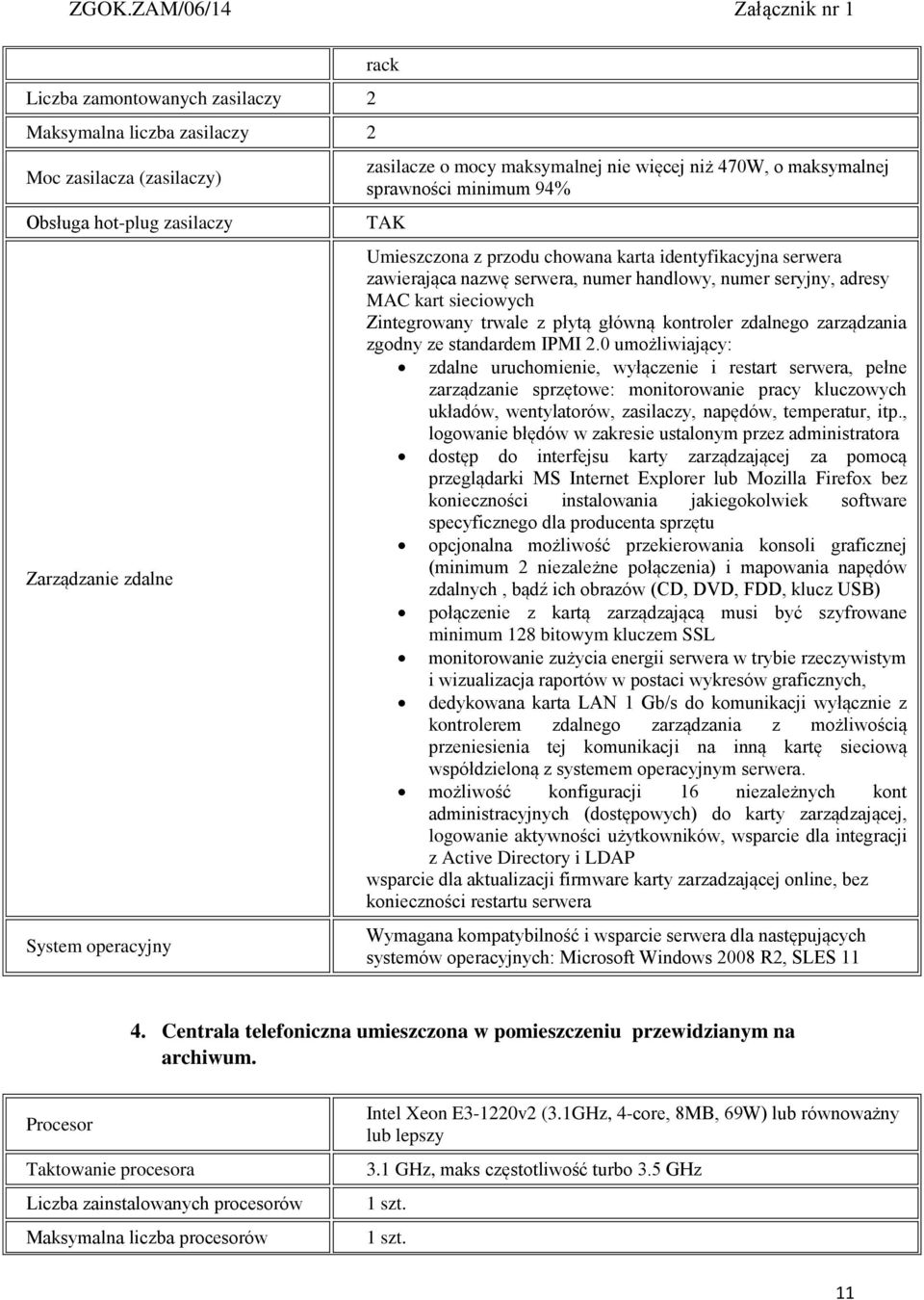 Zintegrowany trwale z płytą główną kontroler zdalnego zarządzania zgodny ze standardem IPMI 2.