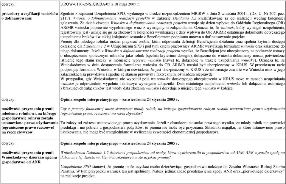 Za dzień złożenia Wniosku o dofinansowanie realizacji projektu uznaje się dzień wpływu do Oddziału Regionalnego (OR) ARiMR wniosku poprawnie wypełnionego wraz z wymaganymi załącznikami.