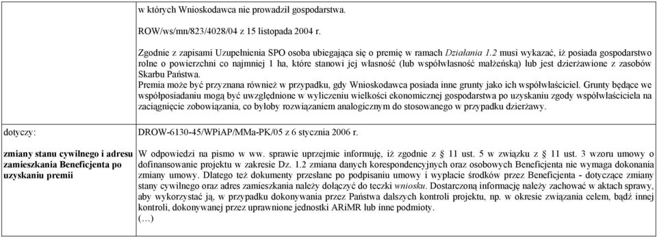 Premia może być przyznana również w przypadku, gdy Wnioskodawca posiada inne grunty jako ich współwłaściciel.