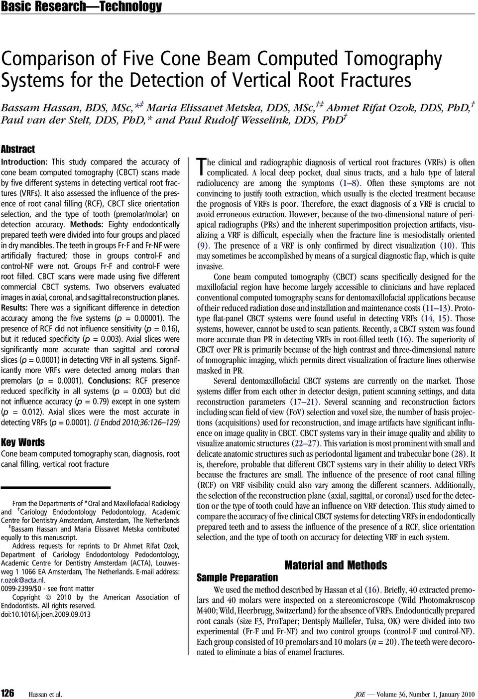 different systems in detecting vertical root fractures (VRFs).