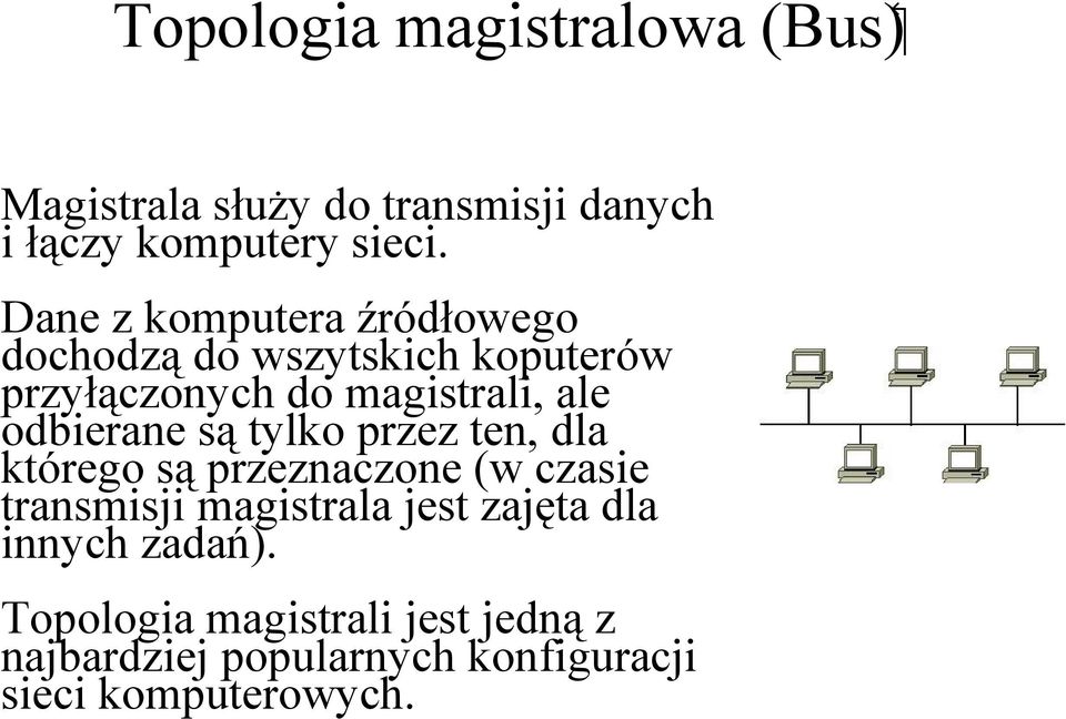 odbierane są tylko przez ten, dla którego są przeznaczone (w czasie transmisji magistrala jest