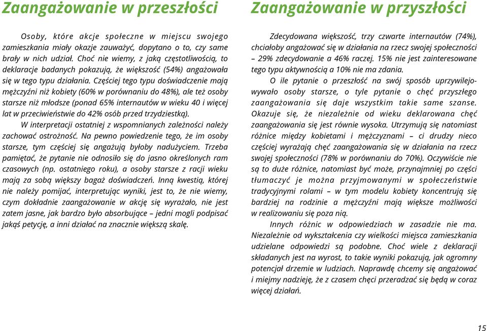 Częściej tego typu doświadczenie mają mężczyźni niż kobiety (60% w porównaniu do 48%), ale też osoby starsze niż młodsze (ponad 65% internautów w wieku 40 i więcej lat w przeciwieństwie do 42% osób