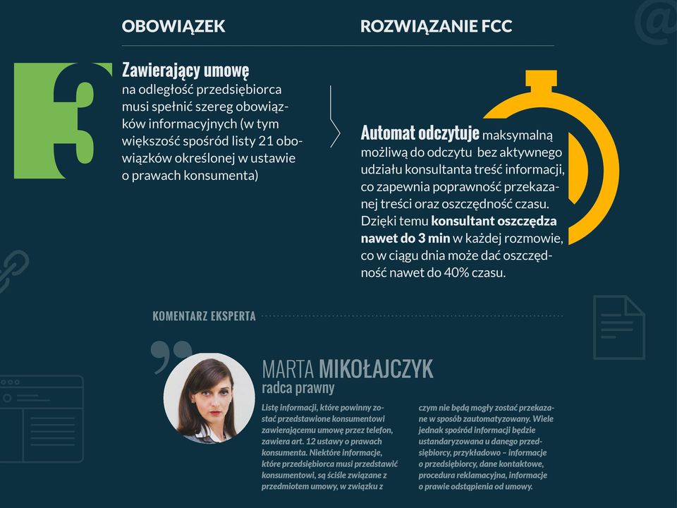 Dzięki temu konsultant oszczędza nawet do 3 min w każdej rozmowie, co w ciągu dnia może dać oszczędność nawet do 40% czasu.