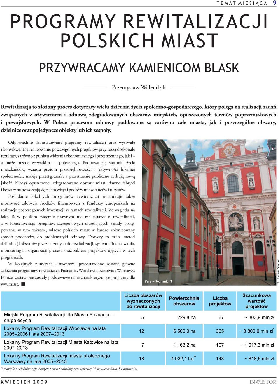 W Polsce procesom odnowy poddawane są zarówno całe miasta, jak i poszczególne obszary, dzielnice oraz pojedyncze obiekty lub ich zespoły.