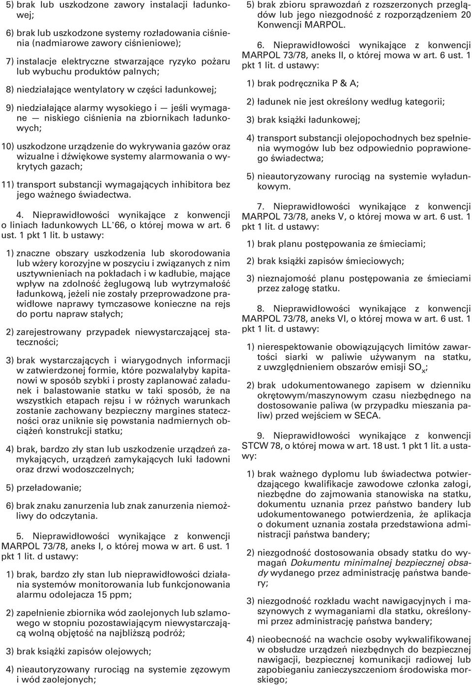 urządzenie do wykrywania gazów oraz wizualne i dźwiękowe systemy alarmowania o wykrytych gazach; 11) transport substancji wymagających inhibitora bez jego ważnego świadectwa. 4.