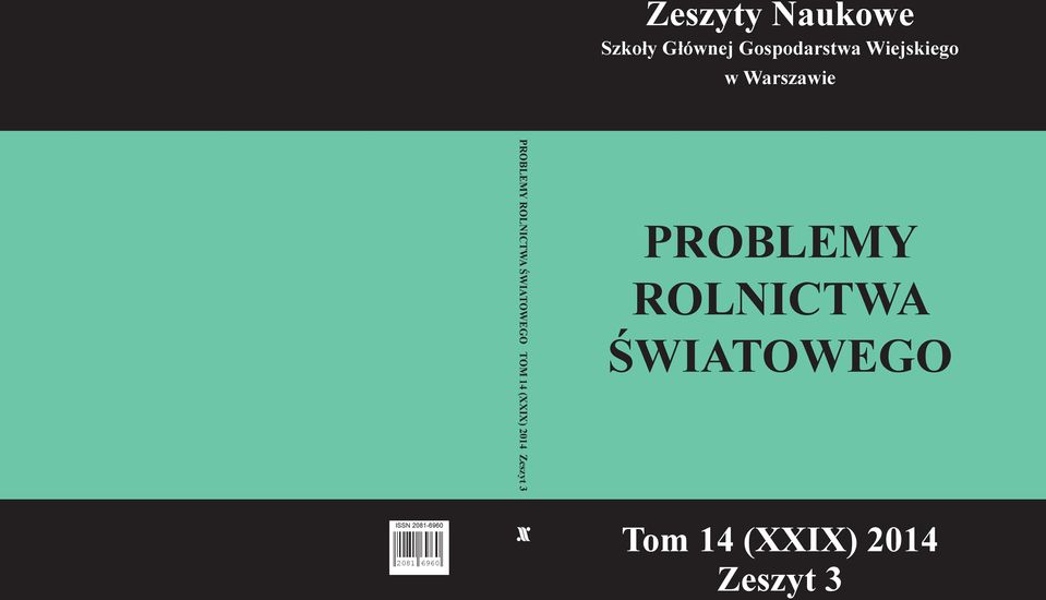 ŚWIATOWEGO TOM 14 (XXIX) 2014 Zeszyt 3 PROBLEMY