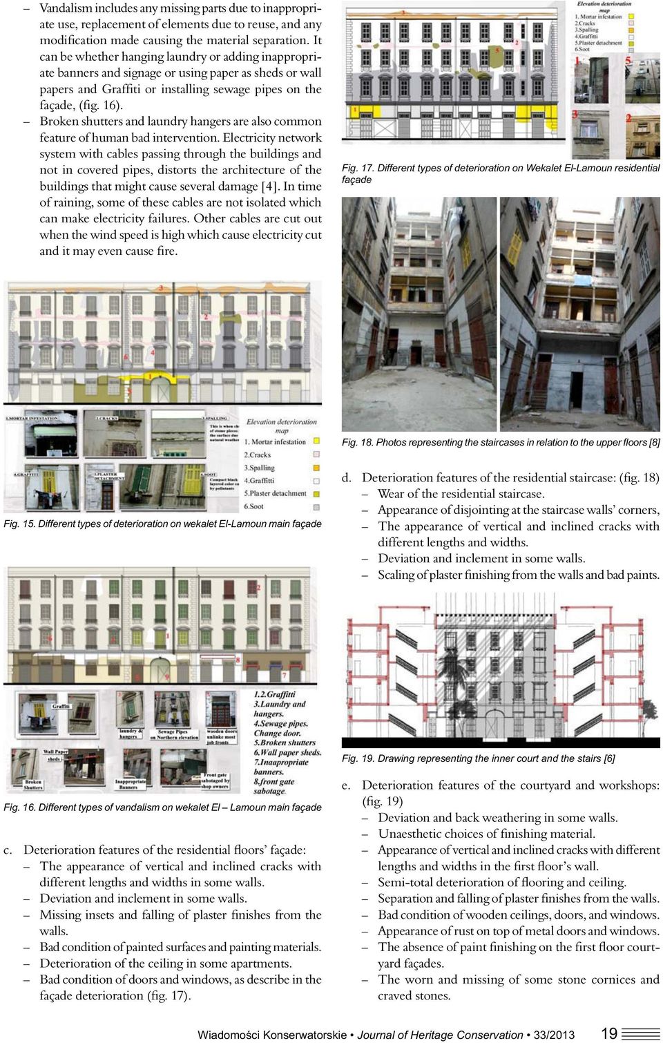 Broken shutters and laundry hangers are also common feature of human bad intervention.