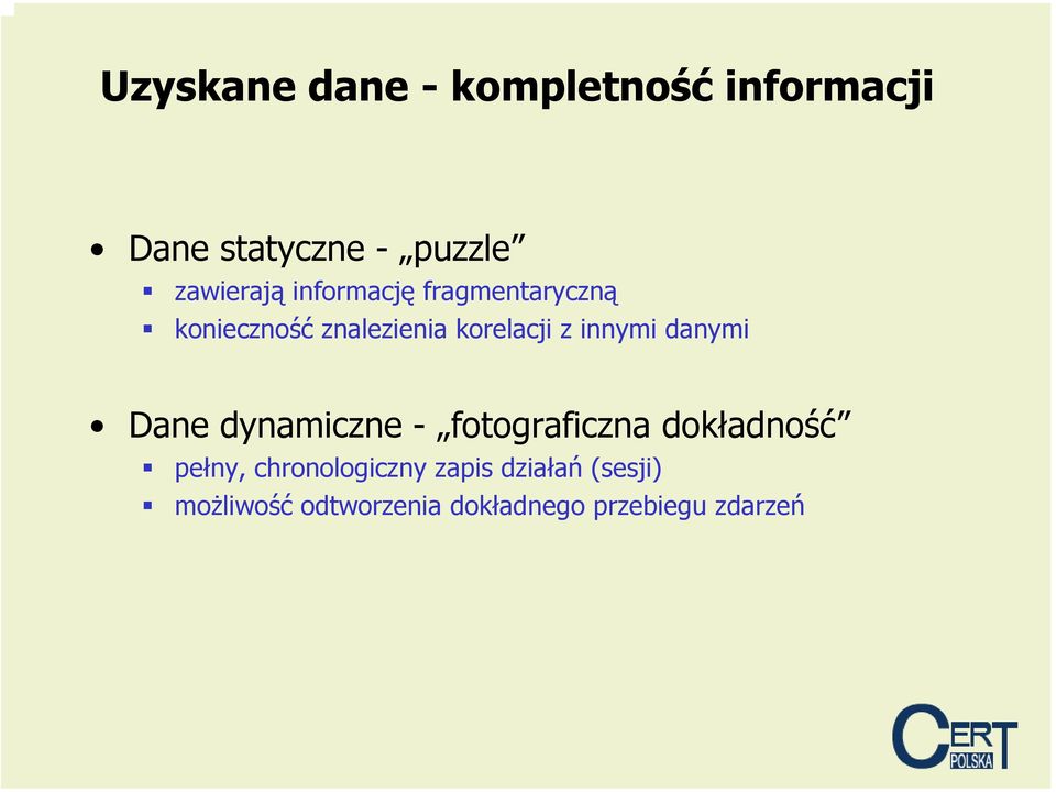 z innymi danymi Dane dynamiczne - fotograficzna dokładność pełny,