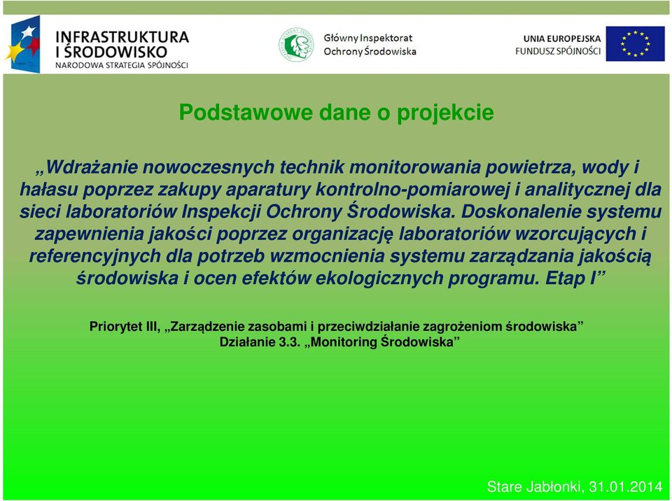 Doskonalenie systemu zapewnienia jakości poprzez organizację laboratoriów wzorcujących i referencyjnych dla potrzeb wzmocnienia systemu