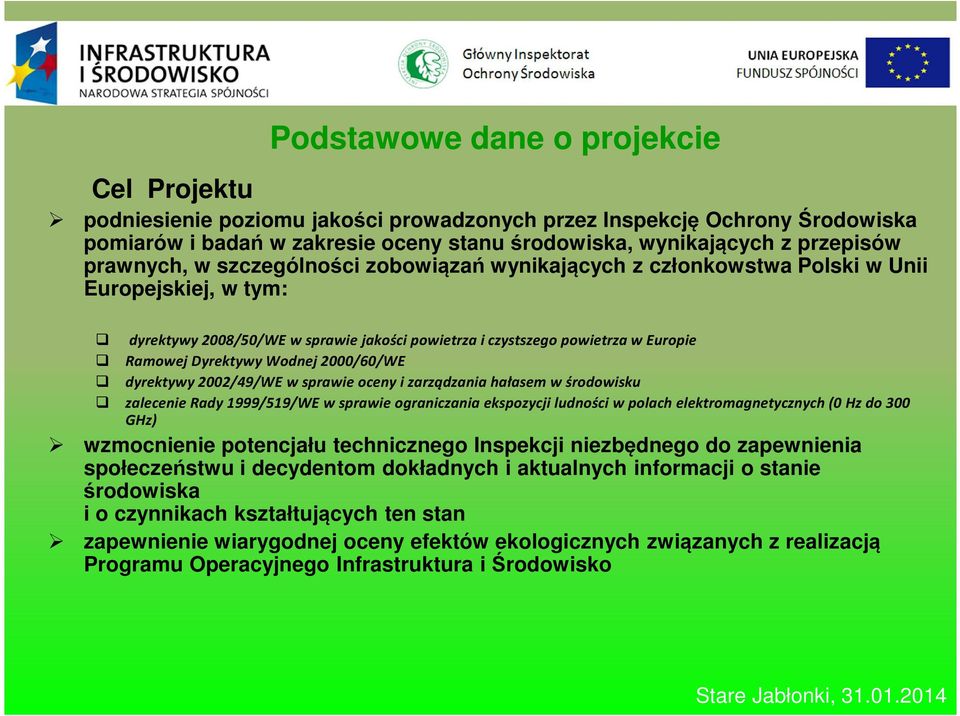 Wodnej 2000/60/WE dyrektywy 2002/49/WE w sprawie oceny i zarządzania hałasem w środowisku zalecenie Rady 1999/519/WE w sprawie ograniczania ekspozycji ludności w polach elektromagnetycznych (0 Hz do