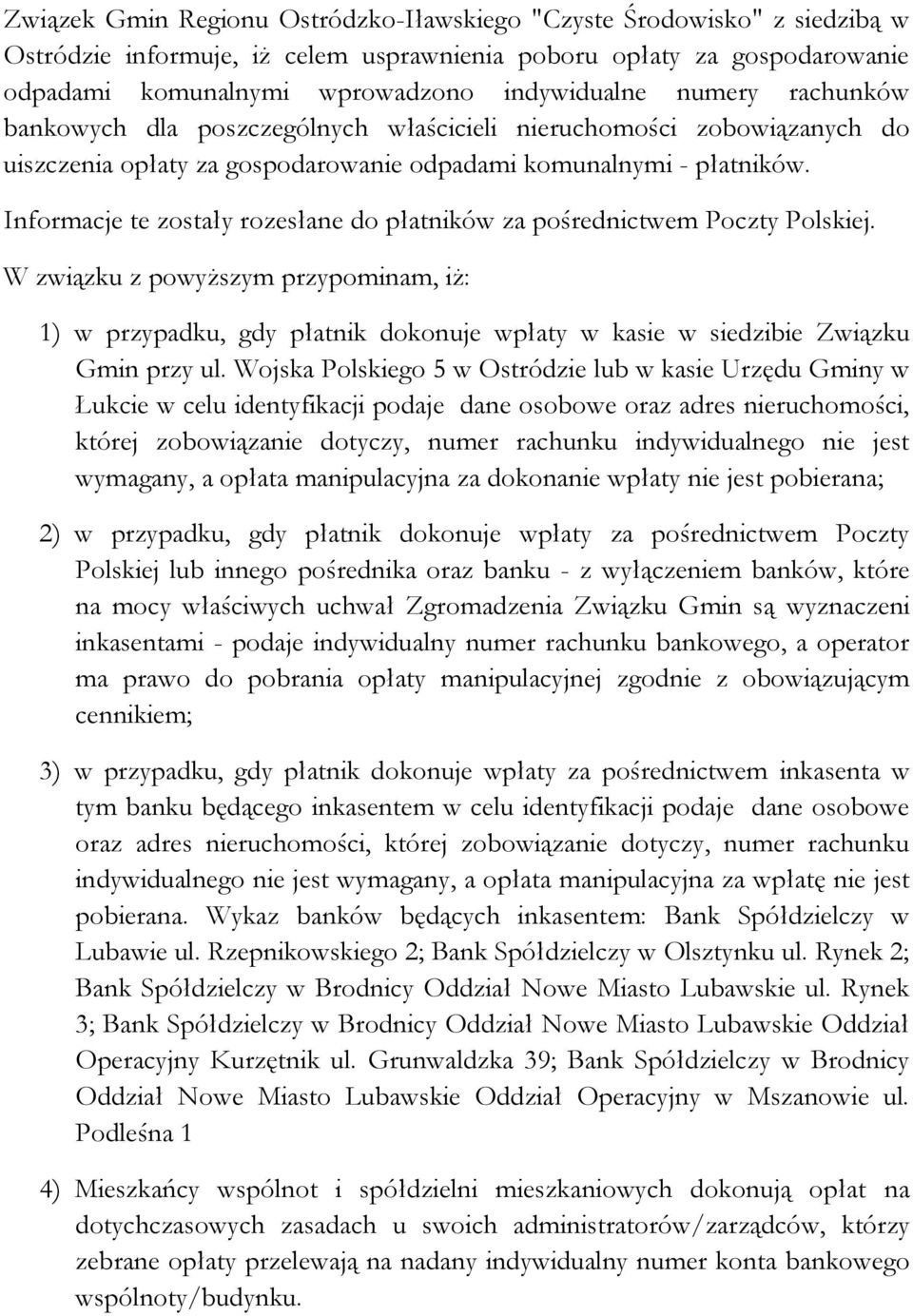 odpadami komunalnymi - płatników.