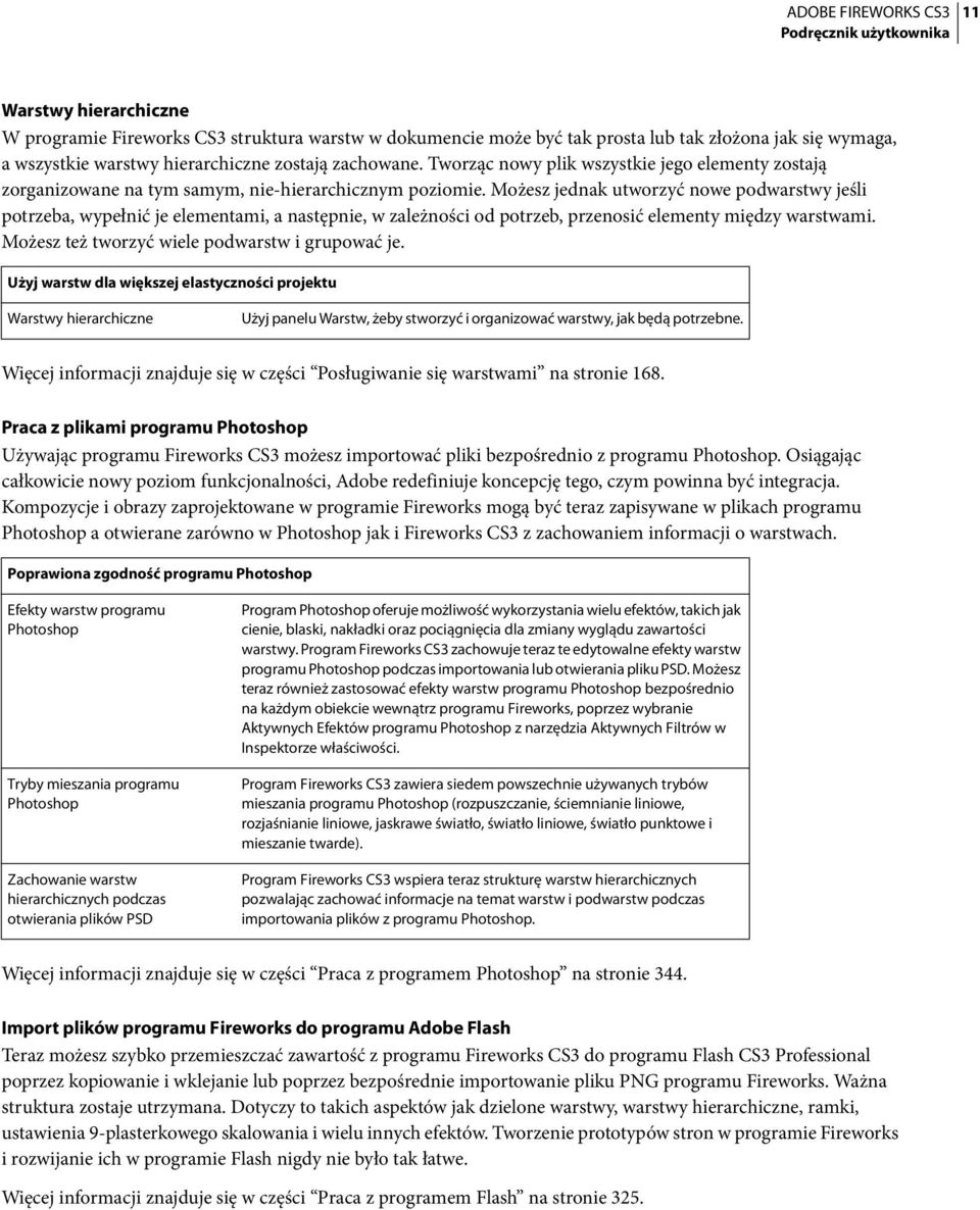 Możesz jednak utworzyć nowe podwarstwy jeśli potrzeba, wypełnić je elementami, a następnie, w zależności od potrzeb, przenosić elementy między warstwami.