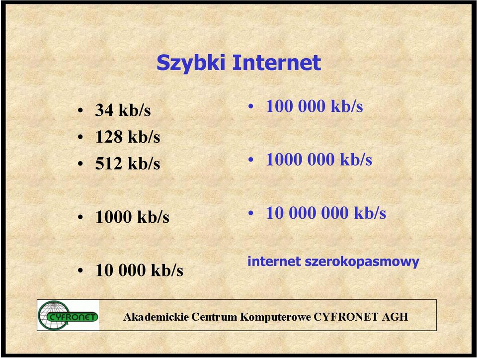 kb/s 1000 kb/s 10 000 000 kb/s