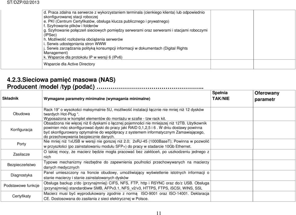 Serwis udostępniania stron WWW j. Serwis zarządzania polityką konsumpcji informacji w dokumentach (Digital Rights Management) k.