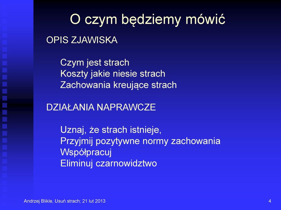 Uznaj, że strach istnieje, Przyjmij pozytywne normy zachowania