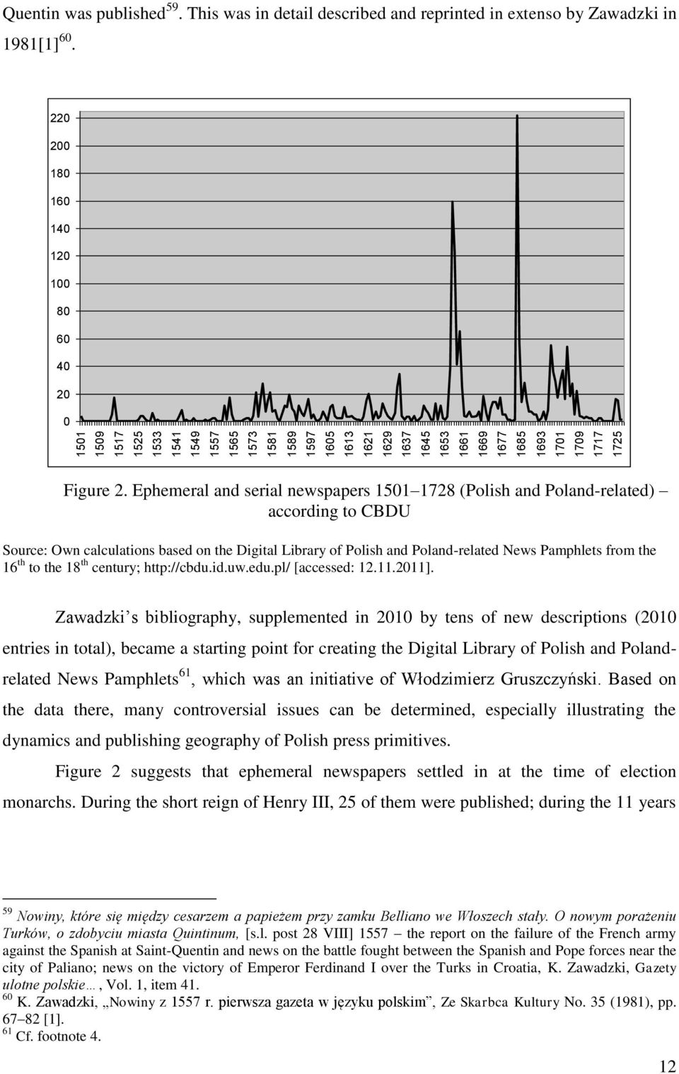 Ephemeral and serial newspapers 1501 1728 (Polish and Poland-related) according to CBDU Source: Own calculations based on the Digital Library of Polish and Poland-related News Pamphlets from the 16