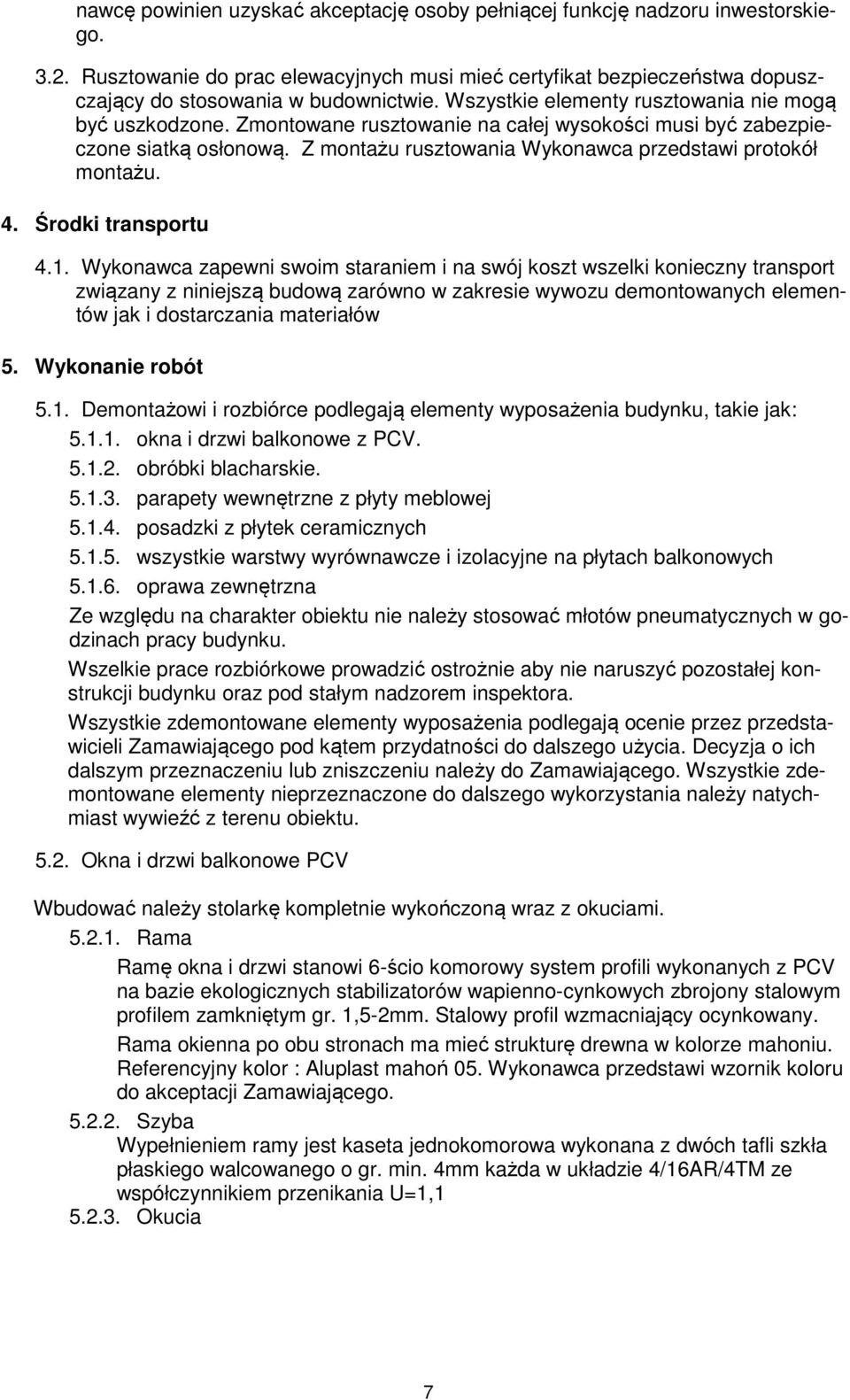 4. Środki transportu 4.1.