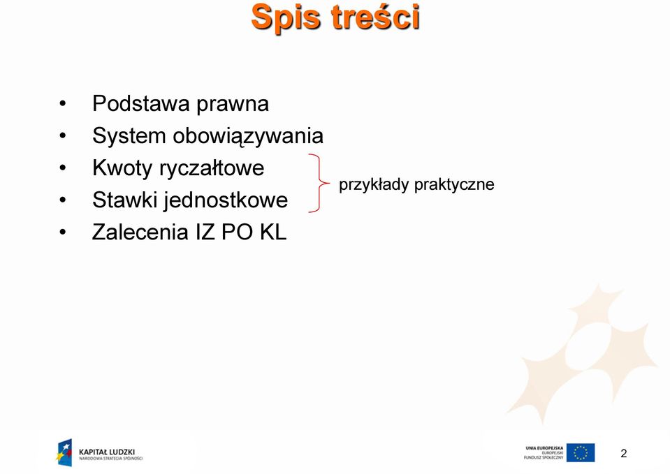 ryczałtowe Stawki jednostkowe