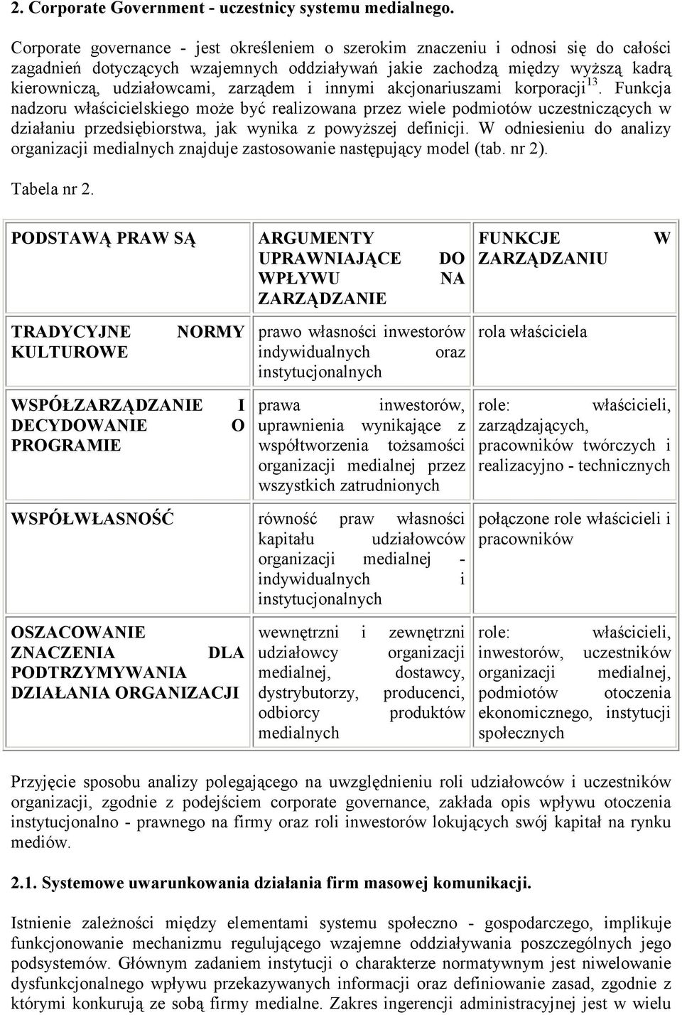 zarządem i innymi akcjonariuszami korporacji 13.