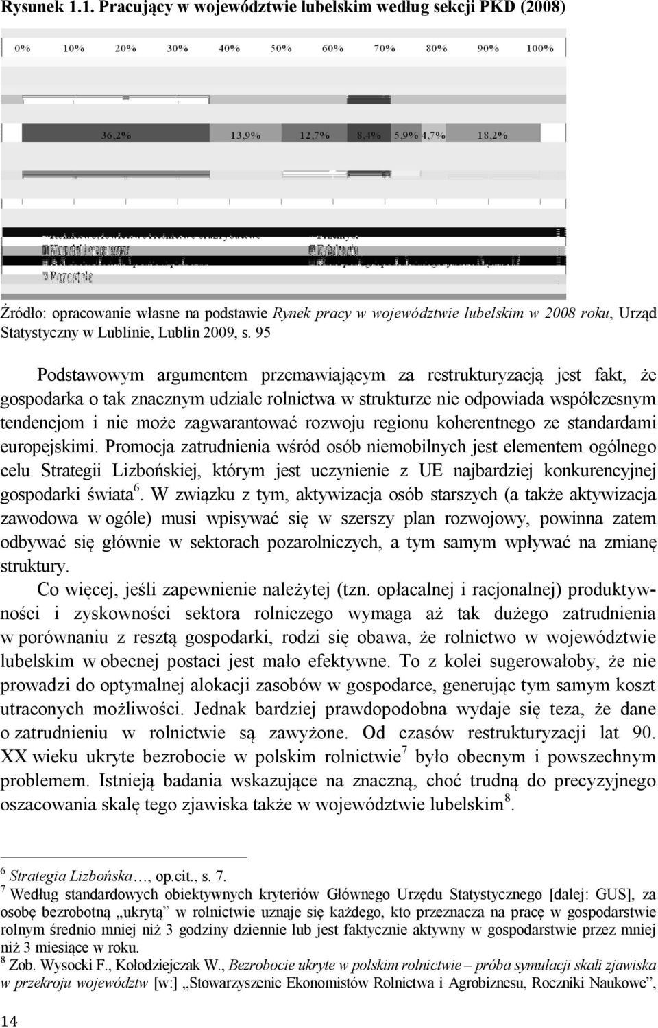 95 Podstawowym argumentem przemawiającym za restrukturyzacją jest fakt, że gospodarka o tak znacznym udziale rolnictwa w strukturze nie odpowiada współczesnym tendencjom i nie może zagwarantować