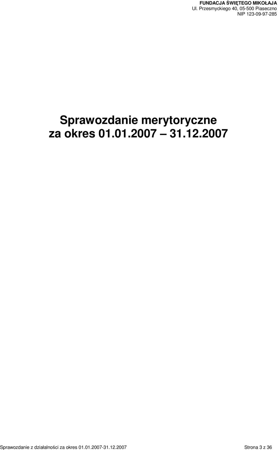 2007 Sprawozdanie z działalności