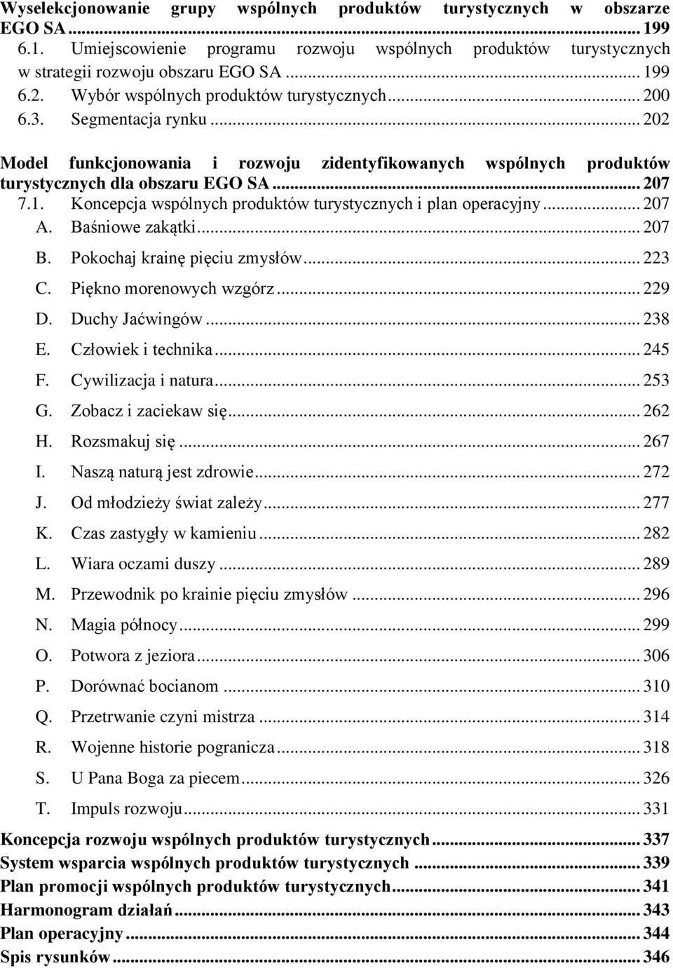 Koncepcja wspólnych produktów turystycznych i plan operacyjny... 207 A. Baśniowe zakątki... 207 B. Pokochaj krainę pięciu zmysłów... 223 C. Piękno morenowych wzgórz... 229 D. Duchy Jaćwingów... 238 E.