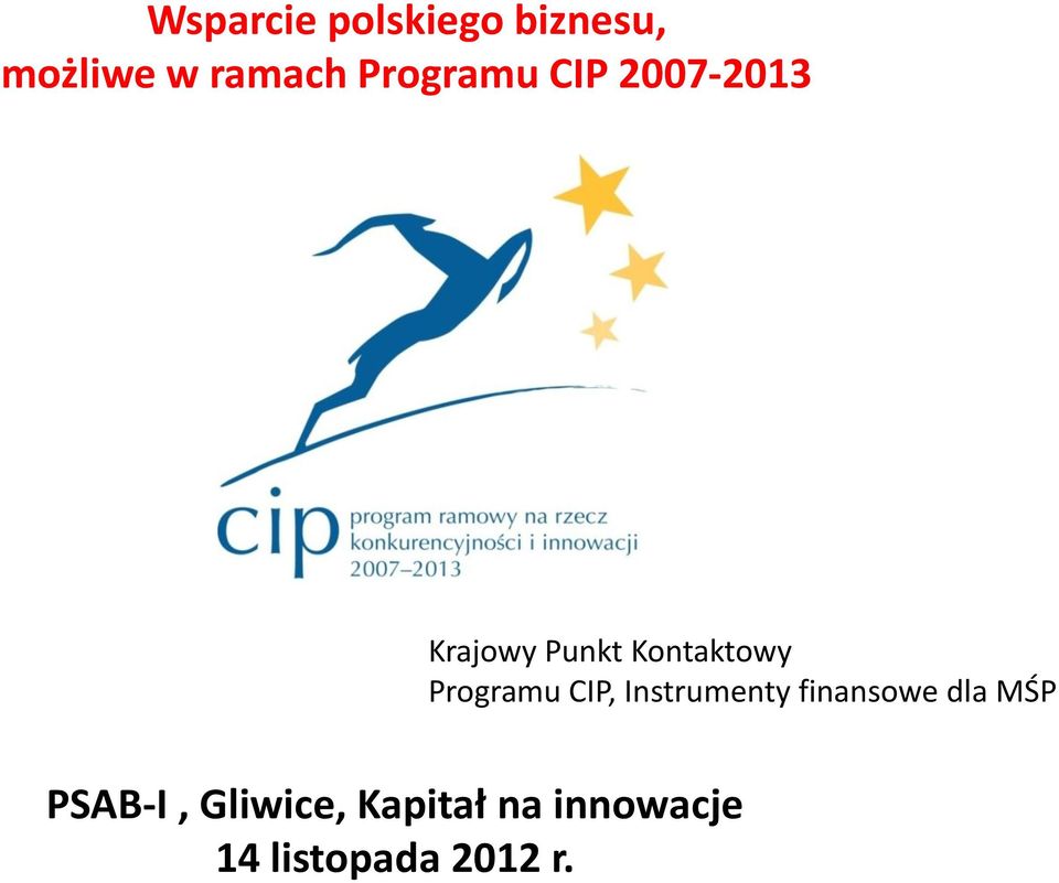Programu CIP, Instrumenty finansowe dla MŚP