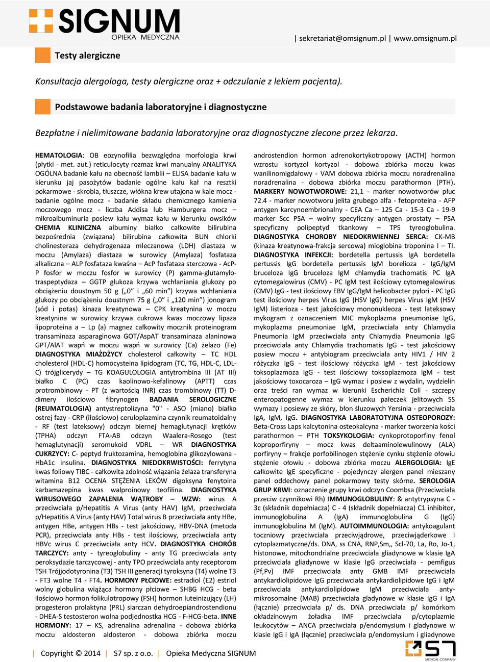 HEMATOLOGIA: OB eozynofilia bezwzględna morfologia krwi (płytki - met. aut.