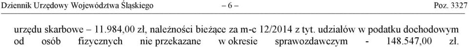 984,00 zł, należności bieżące za m-c 12/2014 z tyt.