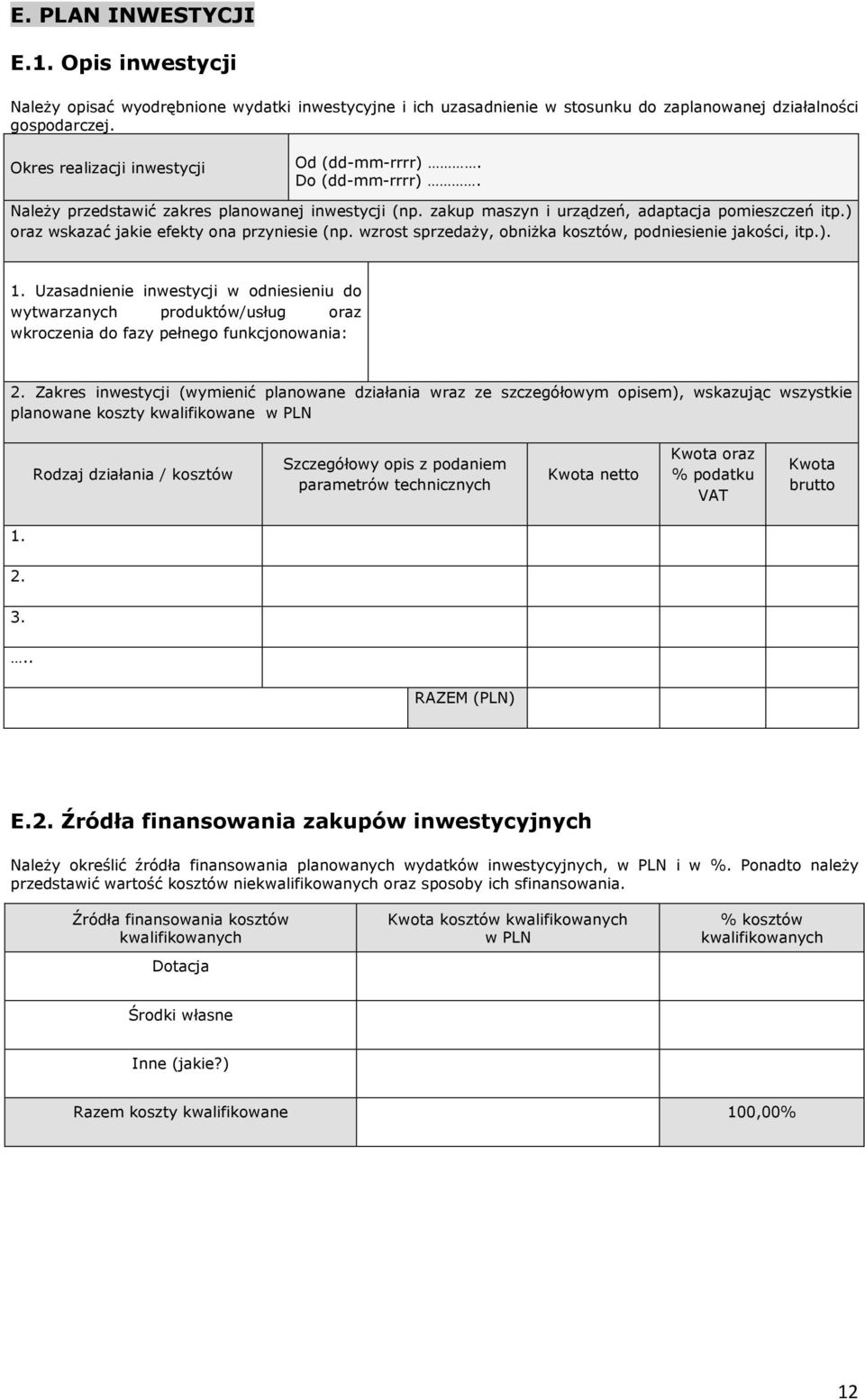 ) oraz wskazać jakie efekty ona przyniesie (np. wzrost sprzedaży, obniżka kosztów, podniesienie jakości, itp.). Uzasadnienie inwestycji w odniesieniu do wytwarzanych produktów/usług oraz wkroczenia