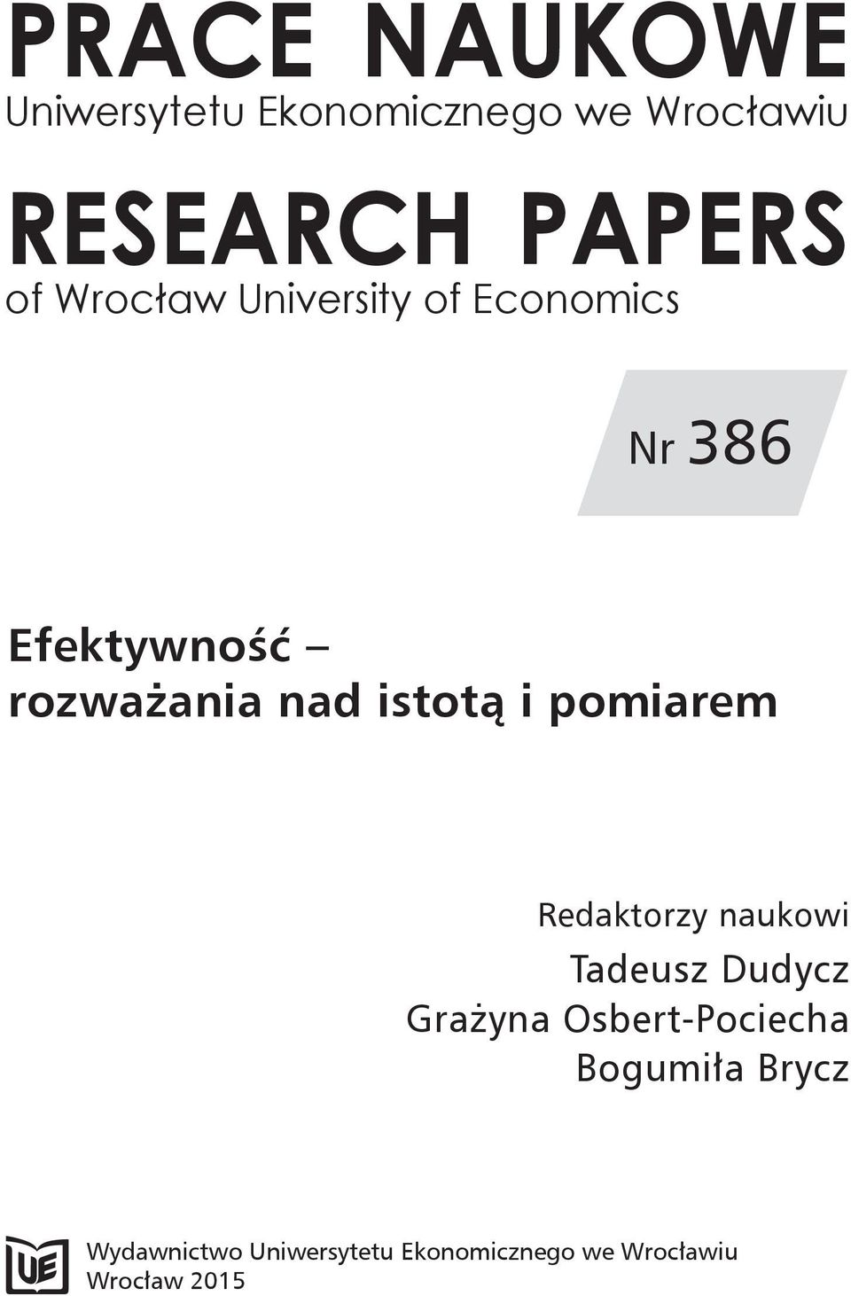 i pomiarem Redaktorzy naukowi Tadeusz Dudycz Grażyna Osbert-Pociecha