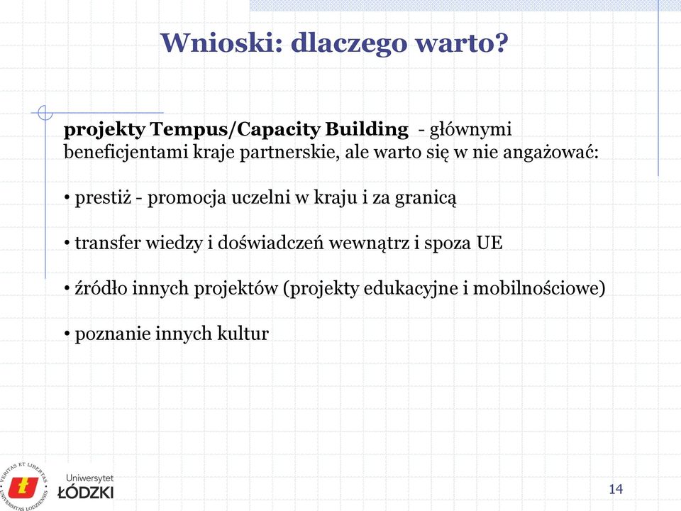 ale warto się w nie angażować: prestiż - promocja uczelni w kraju i za granicą