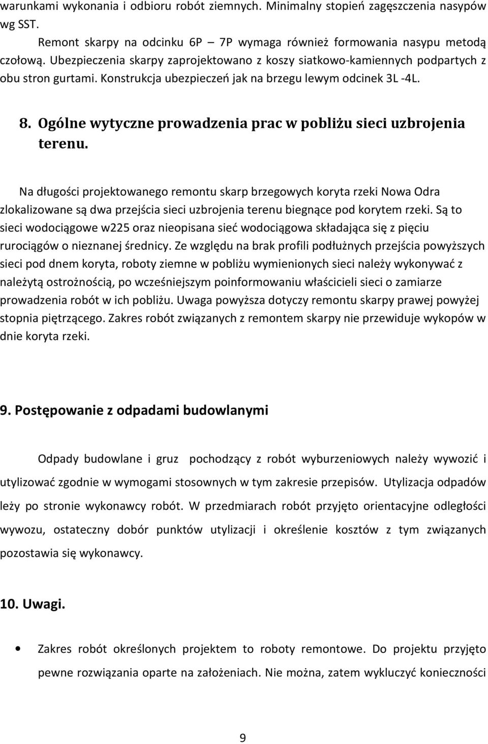 Ogólne wytyczne prowadzenia prac w pobliżu sieci uzbrojenia terenu.