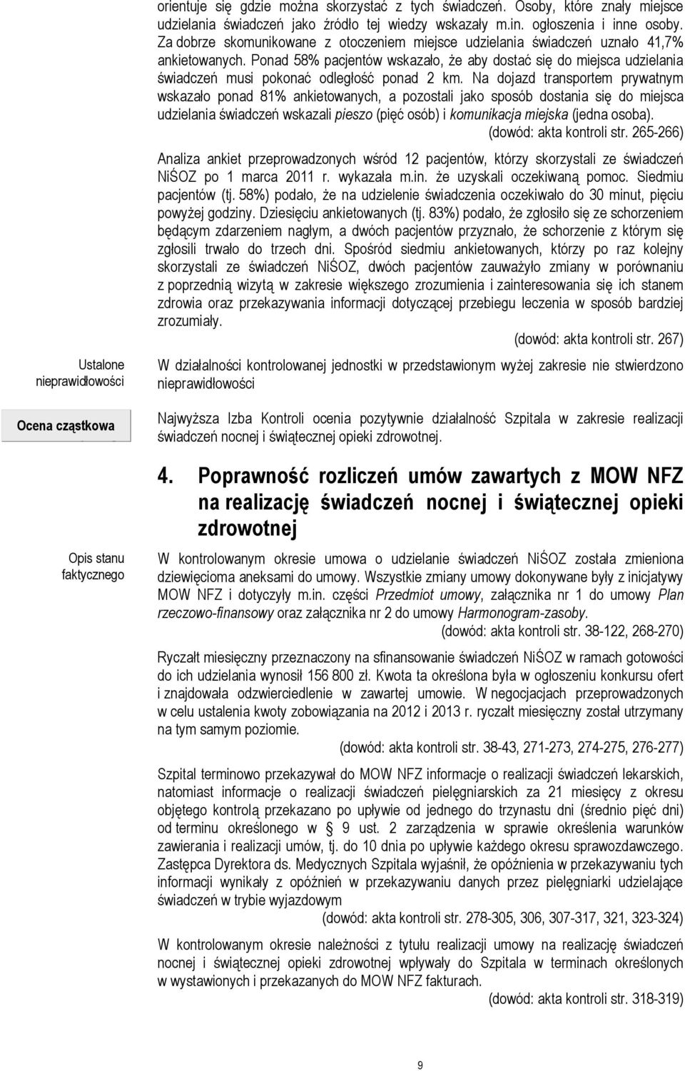 Za dobrze skomunikowane z otoczeniem miejsce udzielania świadczeń uznało 41,7% ankietowanych.