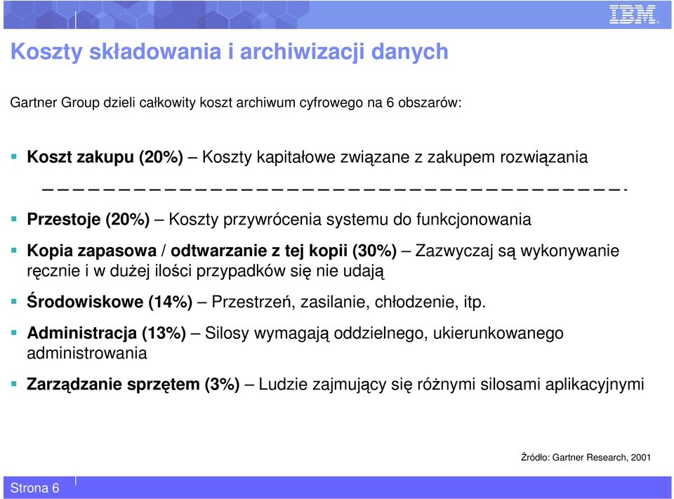 wykonywanie ręcznie i w dużej ilości przypadków się nie udają Środowiskowe (14%) Przestrzeń, zasilanie, chłodzenie, itp.