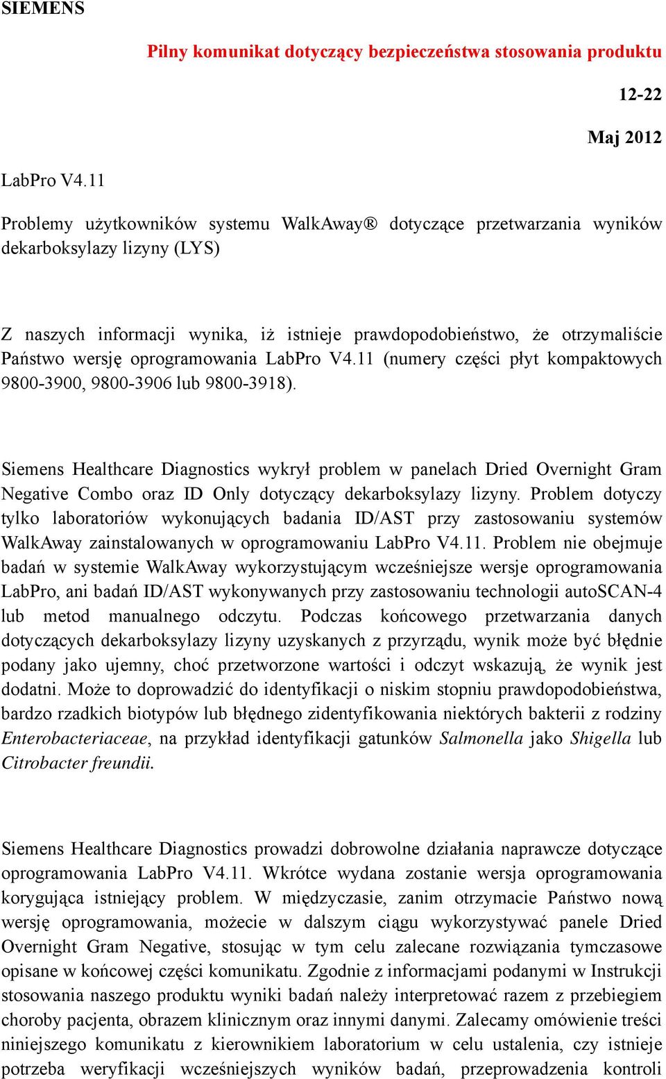 oprogramowania LabPro V4.11 (numery części płyt kompaktowych 9800-3900, 9800-3906 lub 9800-3918).