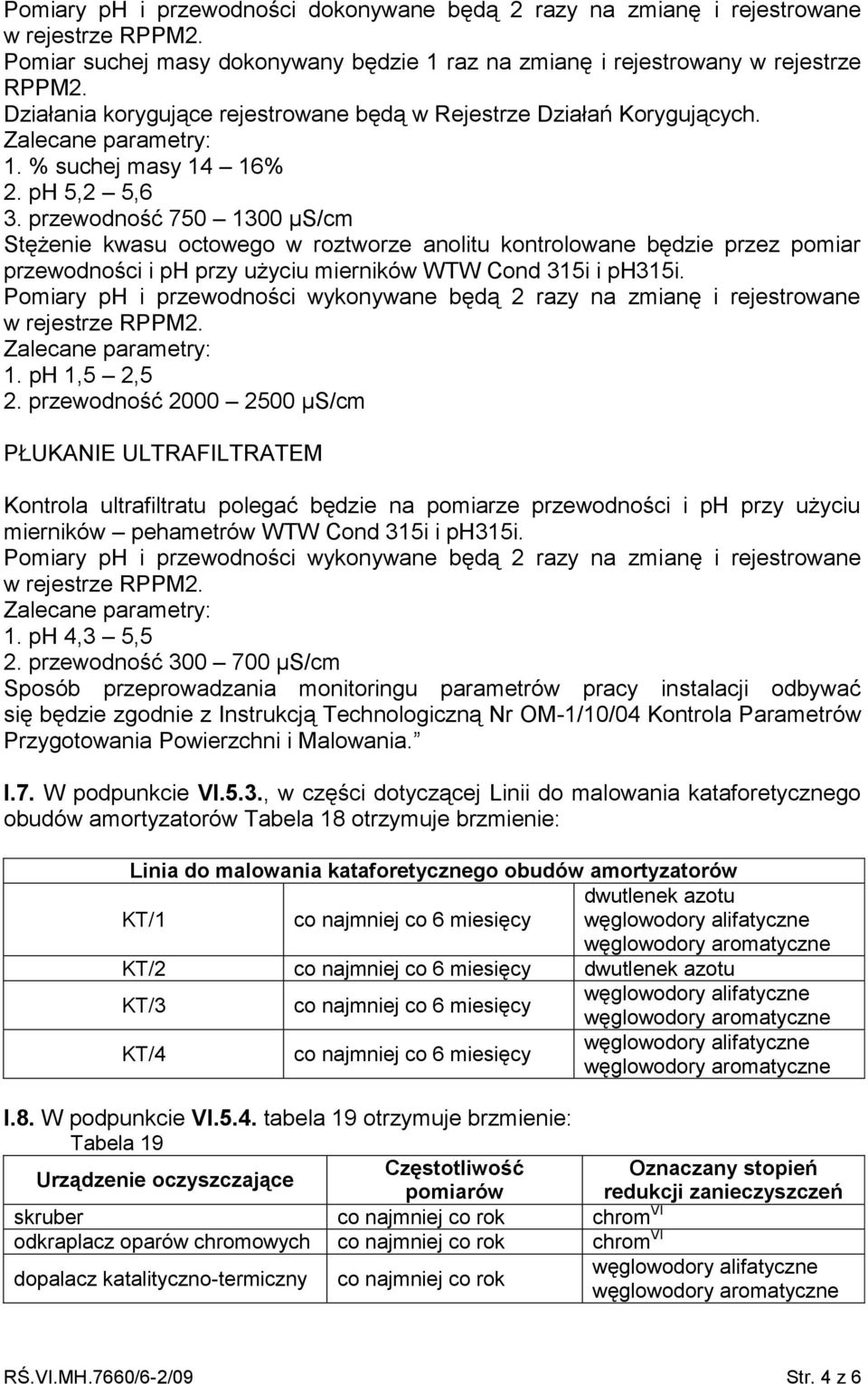 przewodność 750 1300 μs/cm Stężenie kwasu octowego w roztworze anolitu kontrolowane będzie przez pomiar przewodności i ph przy użyciu mierników WTW Cond 315i i ph315i. 1. ph 1,5 2,5 2.