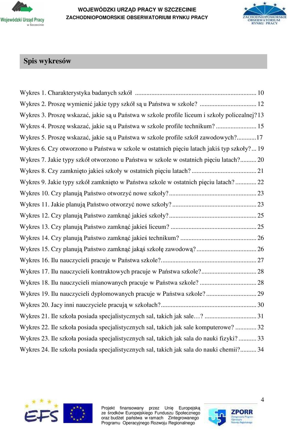 Proszę wskazać, jakie są u Państwa w szkole profile szkół?...17 Wykres 6. Czy otworzono u Państwa w szkole w ostatnich pięciu latach jakiś typ szkoły?... 19 Wykres 7.