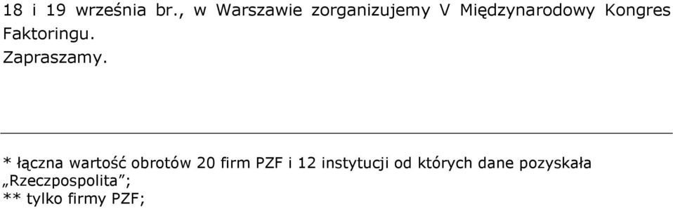 Faktoringu. Zapraszamy.